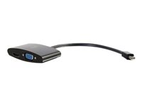 C2G 20cm Mini DisplayPort to HDMI or VGA Adapter Converter 4K UHD - Black - Videoadapter - Mini DisplayPort han til HDMI, 15 pin D-Sub (DB-15) hun - 20.3 cm - afskærmet - sort - 4K support 80935