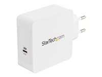 StarTech.com USB C Wall Charger, USB C Laptop Charger 60W PD, 6ft/2m Cable, Universal Compact Type C Power Adapter, Dell XPS/Lenovo X1 Carbon, HP EliteBook, MacBook, USB IF/CE Certified - 60W PD3.0 Wall Charger (WCH1CEU) - Strømforsyningsadapter - 60 Watt - 3 A (24 pin USB-C) - på kabel: USB-C WCH1CEU