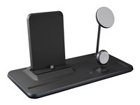 ZENS 4-in-1 - Trådløs opladningsstander - iPad + MagSafe trådløs oplader + AC-strømadapter - 15 Watt - sort - for Apple AirPods with MagSafe Charging Case; AirPods Pro; iPhone 12, 13, 14 ZEDC21B/00