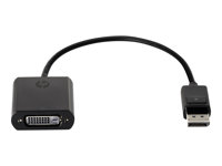 HP DisplayPort to DVI Adapter - DisplayPort adapter - DisplayPort (han) til DVI-D (hun) - sort - for ProBook 64X G4, 650 G4, 650 G5; ZBook 14 G2, 14u G4, 15 G2, 15u G2, 15u G3, 15u G4, 17 G3 F7W96AA