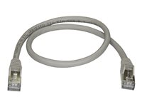 StarTech.com 50cm CAT6A Ethernet Cable, 10 Gigabit Shielded Snagless RJ45 100W PoE Patch Cord, CAT 6A 10GbE STP Network Cable w/Strain Relief, Grey, Fluke Tested/UL Certified Wiring/TIA - Category 6A - 26AWG (6ASPAT50CMGR) - Patchkabel - RJ-45 (han) til RJ-45 (han) - 50 cm - STP - CAT 6a - knastfri - grå 6ASPAT50CMGR