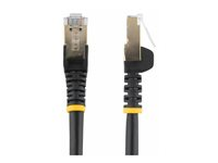StarTech.com 7.5m CAT6A Ethernet Cable, 10 Gigabit Shielded Snagless RJ45 100W PoE Patch Cord, CAT 6A 10GbE STP Network Cable w/Strain Relief, Black, Fluke Tested/UL Certified Wiring/TIA - Category 6A - 26AWG (6ASPAT750CMBK) - Patchkabel - RJ-45 (han) til RJ-45 (han) - 7.5 m - STP - CAT 6a - knastfri, formet - sort 6ASPAT750CMBK