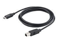 StarTech.com 2m 6ft USB C to USB B Cable - USB 2.0 - USB Type C Printer Cable M/M - USB 2.0 Type-C to Type-B Cable (USB2CB2M) - USB-kabel - 24 pin USB-C (han) til USB Type B (han) - Thunderbolt 3 / USB 2.0 - 2 m - sort USB2CB2M