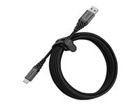 OtterBox Premium - USB-kabel - USB (han) til 24 pin USB-C (han) - USB 2.0 - 3 m - mørk askegrå 78-52666