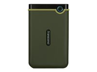 Transcend StoreJet 25M3 - Harddisk - 2 TB - ekstern (bærbar) - 2,5" - USB 3.1 Gen 1 - 256-bit AES - militærgrøn TS2TSJ25M3G