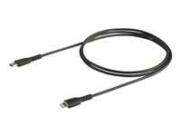 StarTech.com 3 ft(1m) Durable Black USB-C to Lightning Cable, Heavy Duty Rugged Aramid Fiber USB Type C to Lightning Charger/Sync Power Cord, Apple MFi Certified iPad/iPhone 12 Pro Max - iPhone 7/8/11/11 Pro - Lightning-kabel - Lightning han til 24 pin USB-C han - 1 m - sort RUSBCLTMM1MB