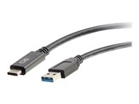 C2G 3ft USB C to USB A Cable - USB 3.2 - 5Gbps - M/M - USB-kabel - USB Type A (han) til 24 pin USB-C (han) - USB 3.1 - 30 V - 3 A - 91.4 cm - sort 28831