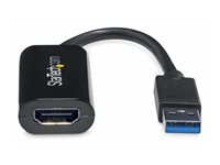 StarTech.com USB 3.0 to HDMI Adapter, 1080p (1920x1200), Slim/Compact USB to HDMI Display Adapter Converter for Monitor, USB Type-A External Video & Graphics Card, Black, Windows Only - USB to HDMI Adapter (USB32HDES) - Adapterkabel - TAA-kompatibel - USB Type A han til HDMI hun - 19 cm - sort - 1080p support - for P/N: HDDVIMM3, HDMM12, HDMM15, HDMM1MP, HDMM2MP, HDMM3, HDMM3MP, HDMM50A, HDMM6, HDPMM50 USB32HDES