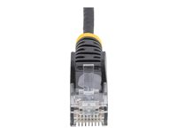 StarTech.com 1.5m Slim LSZH CAT6 Ethernet Cable, 10 Gigabit Snagless RJ45 100W PoE Patch Cord, CAT 6 10GbE UTP Network Cable w/Strain Relief, Black, Fluke Tested/ETL/Low Smoke Zero Halogen - Category 6 - 28AWG (N6PAT150CMBKS) - Patchkabel - RJ-45 (han) til RJ-45 (han) - 1.5 m - UTP - CAT 6 - knastfri, strenget - sort N6PAT150CMBKS