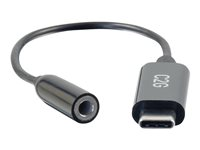 C2G USB C to 3.5mm Audio Adapter - USB C to AUX Cable - USB C to Headphone Jack - USB-C til hovedtelefon jackstikadapter - 24 pin USB-C han til mini-phone stereo 3.5 mm hun 54426