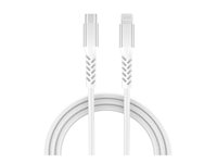 GRATEQ PRO - Lightning-kabel - 24 pin USB-C han til Lightning han - 2.25 m - hvid - USB Power Delivery (60W), flettet kabel 86041GC