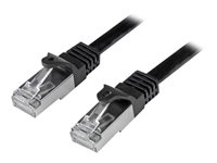 StarTech.com 50cm CAT6 Ethernet Cable, 10 Gigabit Shielded Snagless RJ45 100W PoE Patch Cord, CAT 6 10GbE SFTP Network Cable w/Strain Relief, Black, Fluke Tested/Wiring is UL Certified/TIA - Category 6 - 26AWG (N6SPAT50CMBK) - Patchkabel - RJ-45 (han) til RJ-45 (han) - 50 cm - SFTP / 50 micron - CAT 6 - formet, knastfri - sort N6SPAT50CMBK
