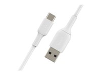 Belkin BoostCharge - USB-kabel - 24 pin USB-C (han) til USB (han) - 15 cm - hvid CAB001BT0MWH