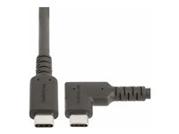 StarTech.com 3ft (1m) Rugged Right Angle USB-C Cable, USB 10 Gbps, USB C to C Data Transfer Cable, 4K 60Hz DP Alt Mode, 100W Power Delivery - 90 Degree USB-C Cable (RUSB31CC1MBR) - USB-kabel - 24 pin USB-C (han) lige til 24 pin USB-C (han) højrevinklet - USB 3.2 Gen 2 - 1 m - robust, 4K60 Hz support, passiv - sort RUSB31CC1MBR