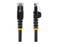 StarTech.com 2m CAT6 Ethernet Cable, 10 Gigabit Snagless RJ45 650MHz 100W PoE Patch Cord, CAT 6 10GbE UTP Network Cable w/Strain Relief, Black, Fluke Tested/Wiring is UL Certified/TIA - Category 6 - 24AWG (N6PATC2MBK) - Patchkabel - RJ-45 (han) til RJ-45 (han) - 2 m - UTP - CAT 6 - formet, knastfri - sort N6PATC2MBK