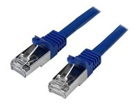 StarTech.com 5m CAT6 Ethernet Cable, 10 Gigabit Shielded Snagless RJ45 100W PoE Patch Cord, CAT 6 10GbE SFTP Network Cable w/Strain Relief, Blue, Fluke Tested/Wiring is UL Certified/TIA - Category 6 - 26AWG (N6SPAT5MBL) - Patchkabel - RJ-45 (han) til RJ-45 (han) - 5 m - SFTP / 50 micron - CAT 6 - formet, knastfri - blå N6SPAT5MBL