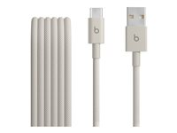Beats - USB-kabel - USB (han) til 24 pin USB-C (han) - USB 2.0 - 1.5 m - flettet kabel, reinforced design, USB Fast Charge (15W) - surge stone MDGJ4ZM/A