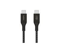 Belkin BoostCharge - USB-kabel - 24 pin USB-C (han) til 24 pin USB-C (han) - USB 2.0 - 2 m - op til 240 W strømforsyningssupport - sort CAB015BT2MBK