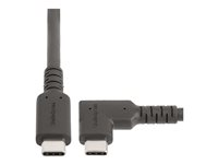 StarTech.com 6ft (2m) Rugged Right Angle USB-C Cable, USB 3.2 Gen 1 (5 Gbps), USB C to C Data Transfer Cable, 4K 60Hz DP Alt Mode, 100W Power Delivery - 90 Degree USB-C Cable (RUSB315CC2MBR) - USB-kabel - 24 pin USB-C (han) lige til 24 pin USB-C (han) højrevinklet - USB 3.2 Gen 1 - 2 m - robust, 4K60 Hz support - sort RUSB315CC2MBR