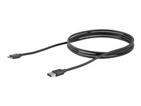 StarTech.com 2m 6ft Slim USB 3.0 A to Micro B Cable M/M - Mobile Charge Sync USB 3.0 Micro B Cable for Smartphones and Tablets (USB3AUB2MS) - USB-kabel - Micro-USB Type B (han) til USB Type A (han) - USB 3.0 - 2 m - formet - sort - for P/N: BNDTBUSB3142, HBS304A24A, PEXUS313AC2V, PEXUSB311A1E, PEXUSB314A2V2, S251BMU3FP USB3AUB2MS