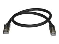 StarTech.com 50cm CAT6A Ethernet Cable, 10 Gigabit Shielded Snagless RJ45 100W PoE Patch Cord, CAT 6A 10GbE STP Network Cable w/Strain Relief, Black, Fluke Tested/UL Certified Wiring/TIA - Category 6A - 26AWG (6ASPAT50CMBK) - Patchkabel - RJ-45 (han) til RJ-45 (han) - 50 cm - STP - CAT 6a - knastfri - sort 6ASPAT50CMBK