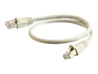 C2G Cat6a Booted Shielded (STP) Network Patch Cable - Patchkabel - RJ-45 (han) til RJ-45 (han) - 5 m - STP - CAT 6a - formet, knastfri, strenget - grå 89905
