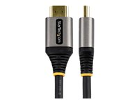 StarTech.com 16ft (5m) HDMI 2.1 Cable, Certified Ultra High Speed HDMI Cable 48Gbps, 8K 60Hz/4K 120Hz HDR10+ eARC, Ultra HD 8K HDMI Cable/Cord w/TPE Jacket, For UHD Monitor/TV/Display - Dolby Vision/Atmos, DTS-HD (HDMM21V5M) - Ultra High Speed - HDMI-kabel med Ethernet - HDMI han til HDMI han - 5 m - afskærmet - grå, sort - passivt, 4K120 Hz support, 8K60 Hz (7680 x 4320) support - for P/N: 4PORT-8K-HDMI-SWITCH HDMM21V5M