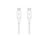 Belkin BoostCharge - USB-kabel - 24 pin USB-C (han) til 24 pin USB-C (han) - 2 m - hvid CAB014BT2MWH