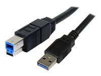 StarTech.com 3m Black SuperSpeed USB 3.0 Cable A to B M/M - USB-kabel - USB Type B (han) til USB Type A (han) - USB 3.0 - 3 m - formet - sort USB3SAB3MBK