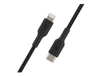 Belkin BoostCharge - Lightning-kabel - 24 pin USB-C han til Lightning han - 2 m - sort - USB Power Delivery (18 W) CAA004BT2MBK