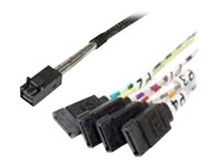 Intel - ATA/SAS-kabel - gennemført lige - 4-Lane - SATA (hun) til 4 x Mini SAS HD (SFF-8643) (han) - 45 cm - lige stikforbindelse AXXCBL450HD7S