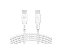 Belkin BoostCharge - USB-kabel - 24 pin USB-C (han) til 24 pin USB-C (han) - 3 m - hvid CAB014BT3MWH