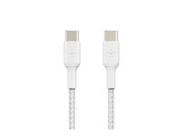 Belkin BoostCharge - USB-kabel - 24 pin USB-C (han) til 24 pin USB-C (han) - 1 m - hvid CAB004BT1MWH