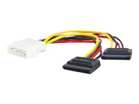 C2G Serial ATA (SATA) Dual Power Splitter Cable - Strøm-splitter - 4-PIN intern strøm (han) til SATA strøm (han) - 15 cm - sort 81854