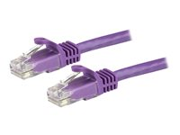 StarTech.com 1.5m CAT6 Ethernet Cable, 10 Gigabit Snagless RJ45 650MHz 100W PoE Patch Cord, CAT 6 10GbE UTP Network Cable w/Strain Relief, Purple, Fluke Tested/Wiring is UL Certified/TIA - Category 6 - 24AWG (N6PATC150CMPL) - Patchkabel - RJ-45 (han) til RJ-45 (han) - 1.5 m - UTP - CAT 6 - knastfri - lilla N6PATC150CMPL