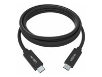 Vision Professional - USB-kabel - 24 pin USB-C (han) til 24 pin USB-C (han) - USB 3.1 Gen 2 / Thunderbolt 3 - 3 A - 1 m - omvendelige stikforbindelser - sort TC 1MUSBC/BL
