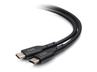 C2G 12ft (3.7m) USB-C Male to USB-C Male Cable (20V 5A) - USB 2.0 (480Mbps) - USB-kabel - 24 pin USB-C (han) til 24 pin USB-C (han) - USB 2.0 - 20 V - 5 A - 3.7 m - sort C2G28880