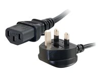 C2G Universal Power Cord - Strømkabel - BS 1363 (han) til power IEC 60320 C13 - 50 cm - formet - sort 88511