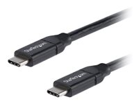 StarTech.com USB C To USB C Cable - 3 ft / 1m - USB-IF Certified - 5A PD - USB 2.0 - USB Type C Charging Cable - USB C Fast Charge Cable (USB2C5C1M) - USB-kabel - 24 pin USB-C (han) til 24 pin USB-C (han) - Thunderbolt 3 / USB 2.0 - 5 A - 1 m - sort USB2C5C1M
