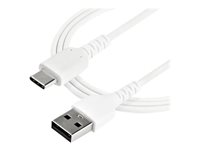 StarTech.com 1m USB A to USB C Charging Cable, Durable Fast Charge & Sync USB 2.0 to USB Type C Data Cord, Rugged TPE Jacket Aramid Fiber M/M 3A White, Samsung S10, S20, iPad Pro, Pixel - Heavy Duty and Rugged - USB-kabel - USB (han) lige til 24 pin USB-C (han) lige - Thunderbolt 3 / USB 2.0 - 1 m - hvid RUSB2AC1MW