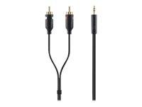 Belkin - Audiokabel - RCA x 2 han til mini-phone stereo 3.5 mm han - 2 m - dobbelt afskærmet F3Y116BT2M