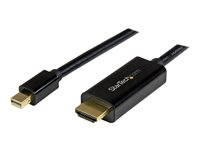 StarTech.com Mini DisplayPort to HDMI converter cable - 3 ft (1m) - mDP to HDMI adapter with built-in cable - (M / M) Ultra HD 4K (MDP2HDMM1MB) - Adapterkabel - Mini DisplayPort han til HDMI han - 1 m - sort - 4K support MDP2HDMM1MB