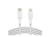 Belkin BoostCharge - Lightning-kabel - 24 pin USB-C han til Lightning han - 2 m - hvid - USB Power Delivery (18 W) CAA004BT2MWH