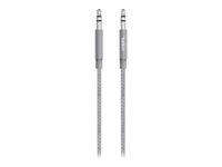 Belkin MIXIT Metallic Aux Cable - Audiokabel - mini-phone stereo 3.5 mm han til mini-phone stereo 3.5 mm han - 1.2 m - grå AV10164BT04-GRY