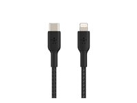 Belkin BoostCharge - Lightning-kabel - 24 pin USB-C han til Lightning han - 2 m - sort - USB Power Delivery (18 W) CAA004BT2MBK