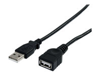 StarTech.com 10 ft Black USB 2.0 Extension Cable A to A - 10ft USB 2.0 Extension Cable - 10ft USB male female Cable (USBEXTAA10BK) - USB forlængerkabel - USB (han) til USB (hun) - USB 2.0 - 3 m - sort - for P/N: 35FCREADBK3, ICUSB2321F, ICUSB232PRO, ICUSB232V2, LTUB1MBK, MSDREADU2OTG, UUSBOTG USBEXTAA10BK