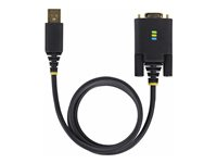 StarTech.com 3ft (1m) USB to Null Modem Serial Adapter Cable, Interchangeable DB9 Screws/Nuts, COM Retention, USB-A to RS232, FTDI, Level-4 ESD Protection, Windows/macOS/ChromeOS/Linux - Rugged TPE Construction (1P3FFCNB-USB-SERIAL) - USB / serielkabel - USB (han) til DB-9 (han) - 1 m - sort 1P3FFCNB-USB-SERIAL