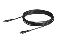 StarTech.com 6 ft(2m) Durable Black USB-C to Lightning Cable, Heavy Duty Rugged Aramid Fiber USB Type A to Lightning Charger/Sync Power Cord, Apple MFi Certified iPad/iPhone 12 Pro Max - iPhone 7/8/11/11 Pro - Lightning-kabel - Lightning han til 24 pin USB-C han - 2 m - sort RUSBCLTMM2MB