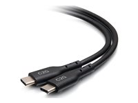 C2G 1.5ft (0.5m) USB-C Male to USB-C Male Cable (20V 5A) - USB 2.0 (480Mbps) - USB-kabel - 24 pin USB-C (han) til 24 pin USB-C (han) - USB 2.0 - 20 V - 5 A - 50 cm - sort C2G28881