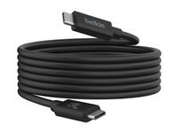 Belkin - USB-kabel - 24 pin USB-C (han) til 24 pin USB-C (han) - USB 2.0 / USB 3.0 / USB 3.2 / USB 4.0 /Thunderbolt 3 / Thunderbolt 4 - 2 m - USB Power Delivery (240 W), 4K60 Hz UHD-support - sort INZ004BT2MBK
